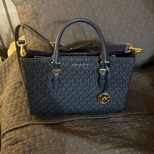 Michael Kors Navy Blue Signature Tote Bag